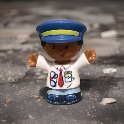 Fisher Price Little People African American Airport Airplane Pilot Michael 2.5 