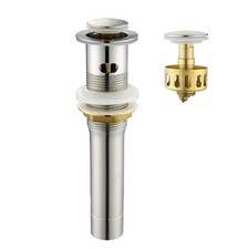 Pop up Sink Drain Stopper for Bathroom Vessel With Overflow, Brushed Nickel