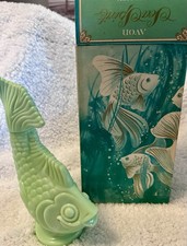 Vintage Avon Sea Spirit Jadeite Bubble Bath Container And Box