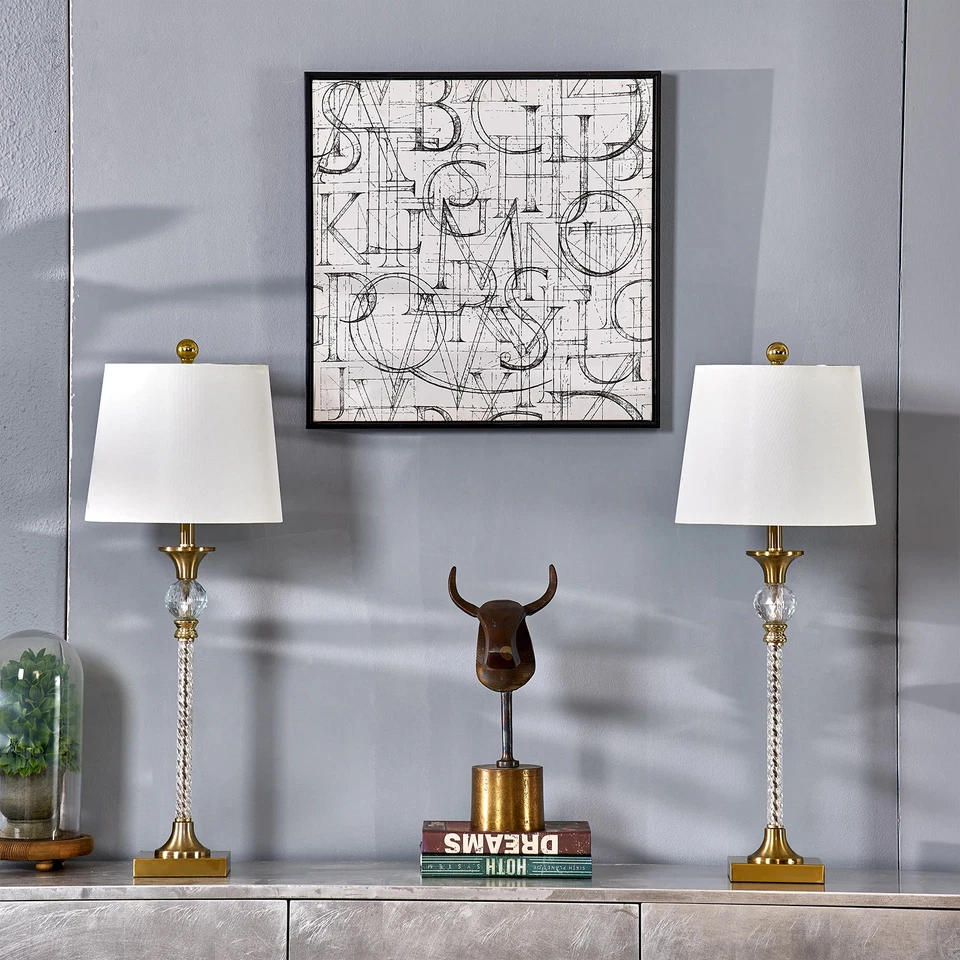 Lâmpada buffet Maxax 29,5"" metal dourado/claro - Imagem 4 de 4