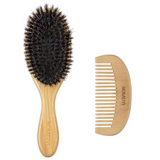 100 Boar Bristle Hair Brush Set Medium . Soft Natural Bristles for Thin and Fi
