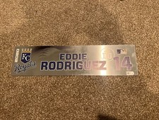 KANSAS CITY ROYALS GAME USED ? TEAM ISSUED BASEBALL NAMEPLATE EDDIE RODRIGUEZ