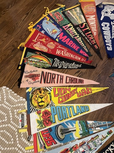 Vintage Multicolor Souvenir Pennant Felt Collectibles Flags Mixed Lot x 31 - Picture 12 of 13