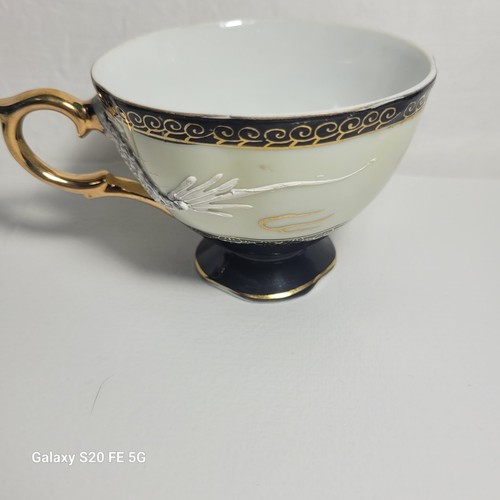 Vintage Shafford Tea Cup Saucer Hand Painted Raised Oriental Dragon Moriage - Picture 11 of 14