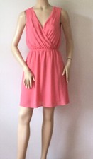EVERLY Made In USA Coral Deep V Surplice Dress (Size S)