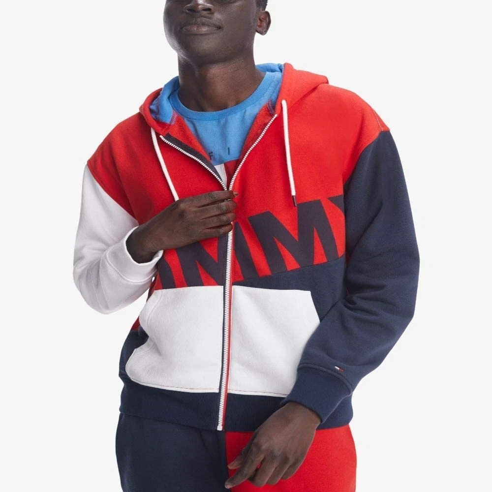 Tommy Hilfiger Menu0026#039;s THD Full Zip Graphic Hoodie Sweatshirt, Old Skool  Red/Multi | eBay