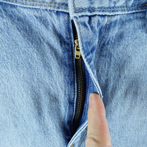 Abrand Mens Jeans 32 Blue Dropped Slim Distressed Medium Wash Zip Tear Trouser - Picture 3 of 12