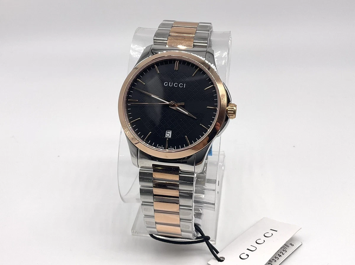 Gucci Unisex YA126446 G Timeless Two Tone Stainless Steel Bracelet