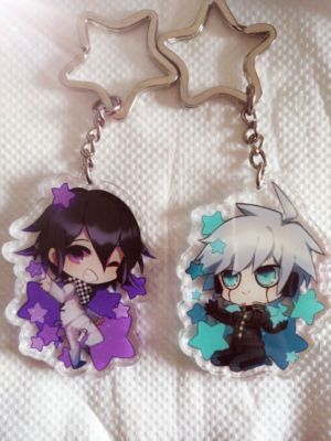 2pcs Danganronpa V3: Killing Harmony Kokichi Oma Ki-bo Keyring Keychain