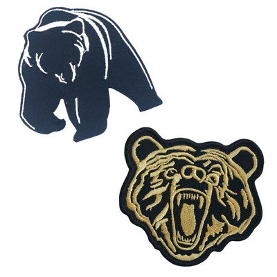 Patch Ricamata Grizzly Bear – Iron On / Sew On – Simpatico Orso Nero