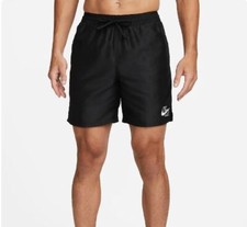 MENS S SMALL NIKE VOLLEY ESSENTIAL SWIM BLACK 7inch SHORTS TRUNKS NESSD450
