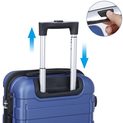 Blue 21" Carry-on Luggage Spinner Suitcase Wheels Travel Suitcase Expandable - Picture 8 of 12