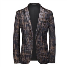 Men Formal Work Blazer Jacket Business Casual Button Slim Fit Suit Coat Tops