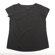 SIMPLY BE Top Black Women's Ladies UK 20 Blouse Cut Out Neck Short Sleeves