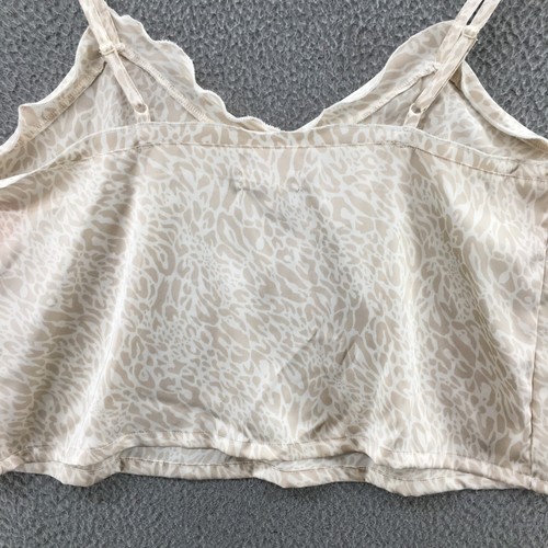 Colsie Cropped Cami Sleeveless Blouse Womens L Beige Animal Print Pullover NEW - Picture 10 of 14
