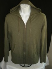 JOHN VARVATOS STAR U.S.A. ARMY GREEN 100 COTTON FULL ZIP HOODIE MEN'S SZ. S