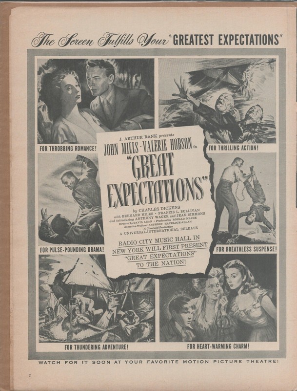 1947 GREAT EXPECTATIONS John Mills Original Vintage Movie Promo Ad