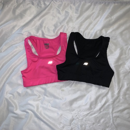 New Balance girls sports bra lot S 6 6x Workout Activewear Kids Pink Black Small - Picture 1 of 4