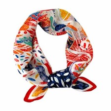 100 Real Silk Womens Large Square Scarf Colourful Printing Style Silk Scarves