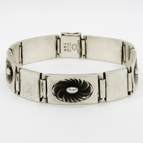 VINTAGE STERLING SILVER .925 GEORG JENSEN LOTUS FLOWER 56A PANEL BRACELET