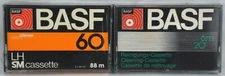 Basf 60 LH SM 1 Cassette Tapes W Germany Made & 1 Basf Cleaning Cassette tape 