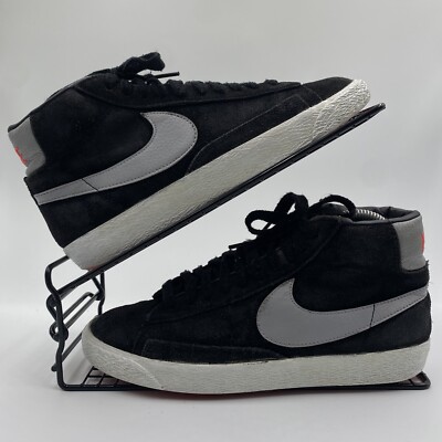 NIKE BLAZER MID 77 SCHWARZ SNEAKER GRÖßE UK 4,5 WILDLEDER HIGH GYM GRAU 615898-006