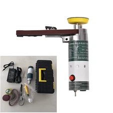 SALE! Electric Belt Sander Grinder Machine Hand-held with Sanding Belt DISC BOX