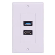 Hdmi Usb 3.0 Wall Plate 1 Port Hdmi Female + 1 Port Usb Female Video Component C