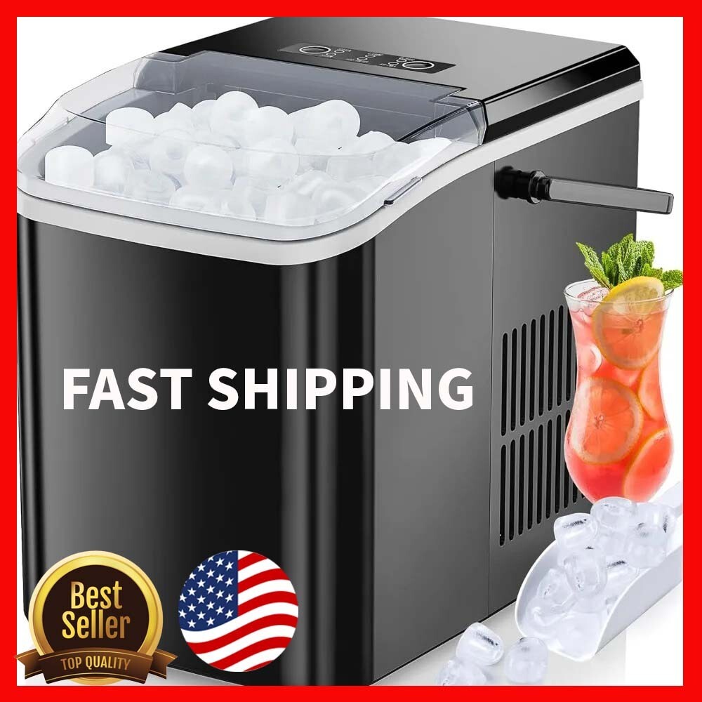 Countertop Portable Ice Maker Machine Self-Cleaning with Ice Scoop 26.5lbs/24Hrs-image
