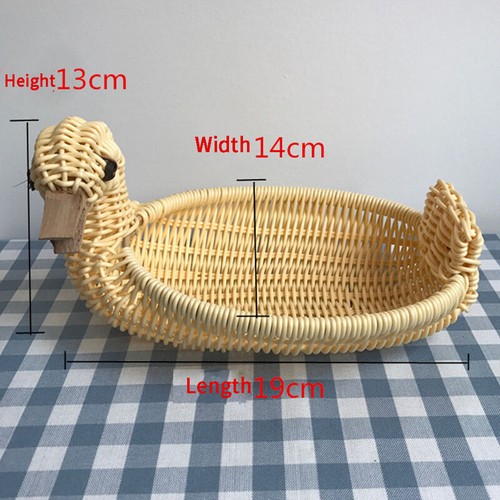Rattan Woven Fruit Basket Cute Shape Fruit Bowls Tray Vegetable Snack Baske.h S1 - Picture 7 of 13