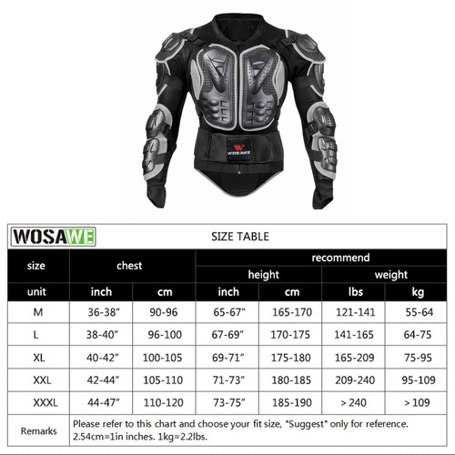 Protectores de pecho para adultos WOSAWE armadura corporal protectora para motocicleta bicicleta - Imagen 3 de 22