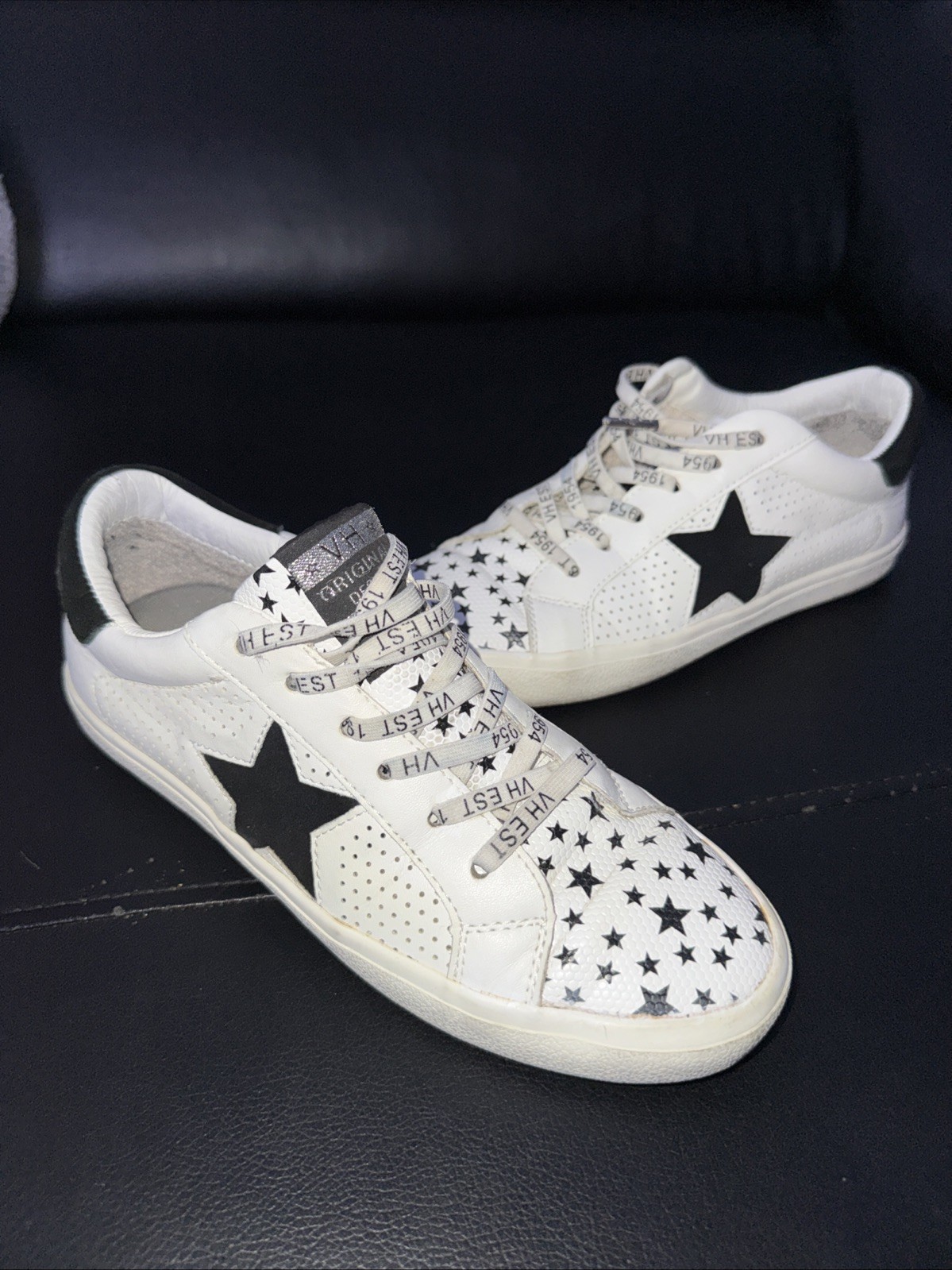 Vintage Havana VH WHITE BLACK STAR TOE GADOL 8 Womens Sneakers Shoes Cool RARE