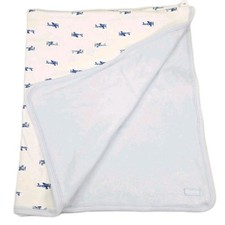 Vintage Baby Gap Airplanes Blue Blanket Security Reversible Bi Plane 2004 Pastel