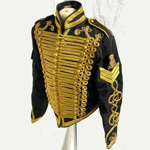 Men's Black Ceremonial Gold Braiding Hussar Jacket image 2