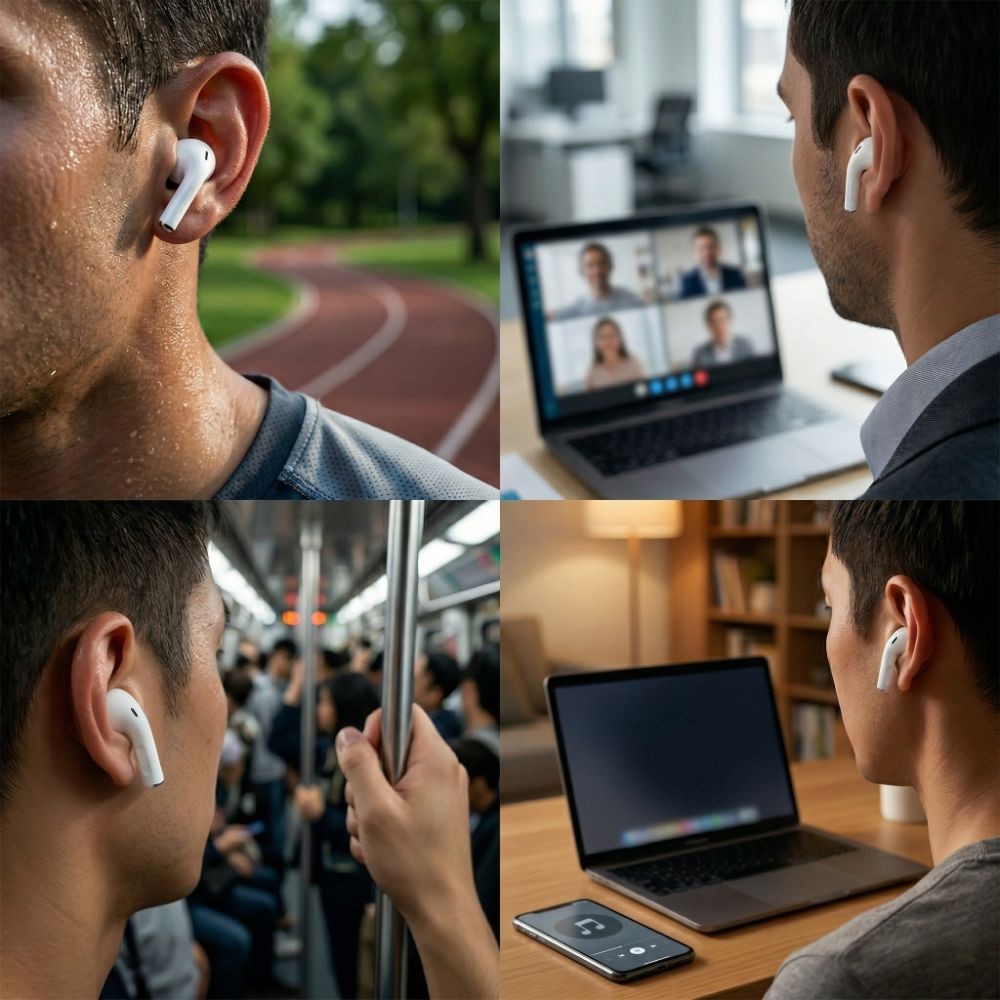 Écouteurs sans fil pour iPhone 13 Pro Max : oreillettes Bluetooth étanches IPX7 noir mat - 2