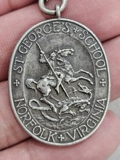 Saint Georges School Norfolk Virginia Religious Cross Engrave 1929 Pendant Neckl