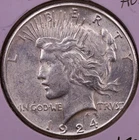 1924-S Peace Dollar Choice AU+ ***RARE ORIGINAL COIN***