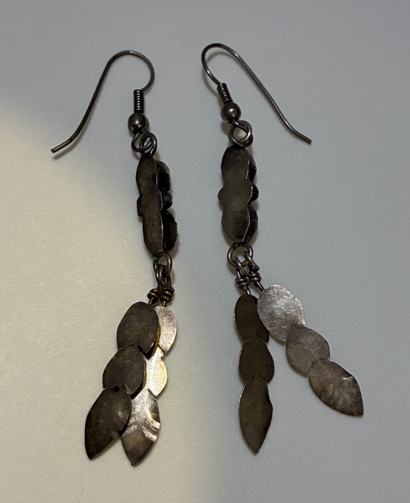 Native American Drop Dangle Earrings Turquoise Fe… - image 4