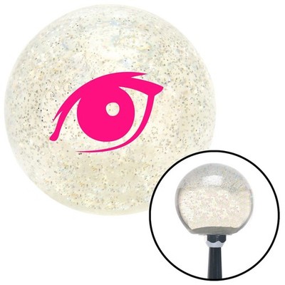 Pink One Eye Clear Metal Flake Shift Knob w/ M16x1.5 Insert Shifter Auto Manual