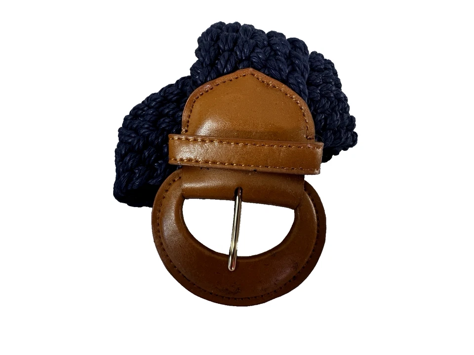 Talbots Mujer M Conjunto Lote Paquete de 3 Cinturones Azul Marino Negro Boho Chic Preppy Glam Foto 4 de 4