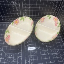2-VINTAGE FRANCISCAN DESERT ROSE DIVIDED OVAL VEGETABLE DISH USA