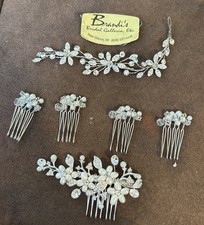 Bride Hair Pins Rhinestones 6-Piece Set Women Crystal Wedding Accessories