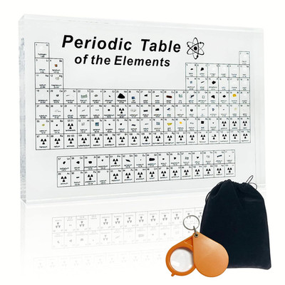 Periodic Table with Real Elements Inside, Large Acrylic Periodic Table of Elemen