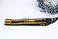 Rare Nikon Neck strap Black Logo yellow From Japan