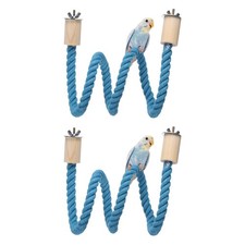 2 Pcs Bird Rope Perch Swing Bird Stand Rope Perch 39 Inch Blue