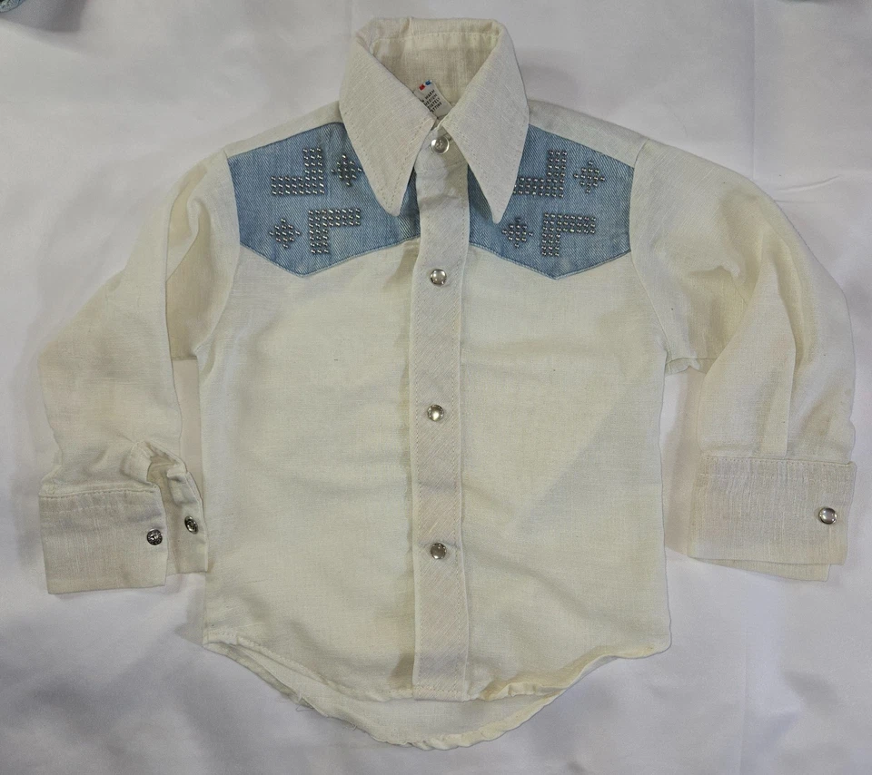 Conjunto jeans ocidental Billy the Kid menino 3T manga longa 1 colete 1 jeans frisado - Imagem 2 de 4