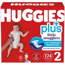 Huggies Little Snugglers Plus Diapers Size 2 12-18 lbs , 174-count