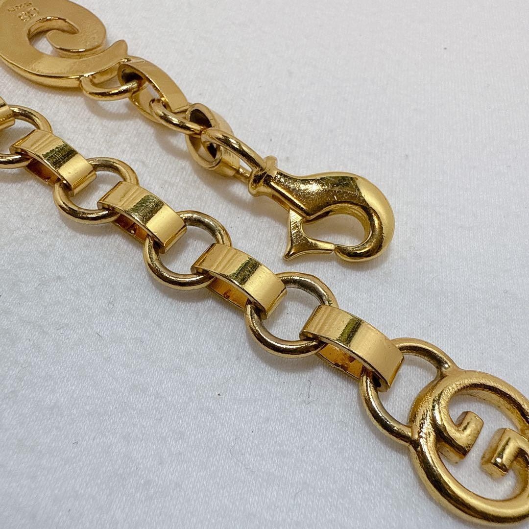 GUCCI BELT Chain logo mark Vintage Rare Gold GG Interlocking