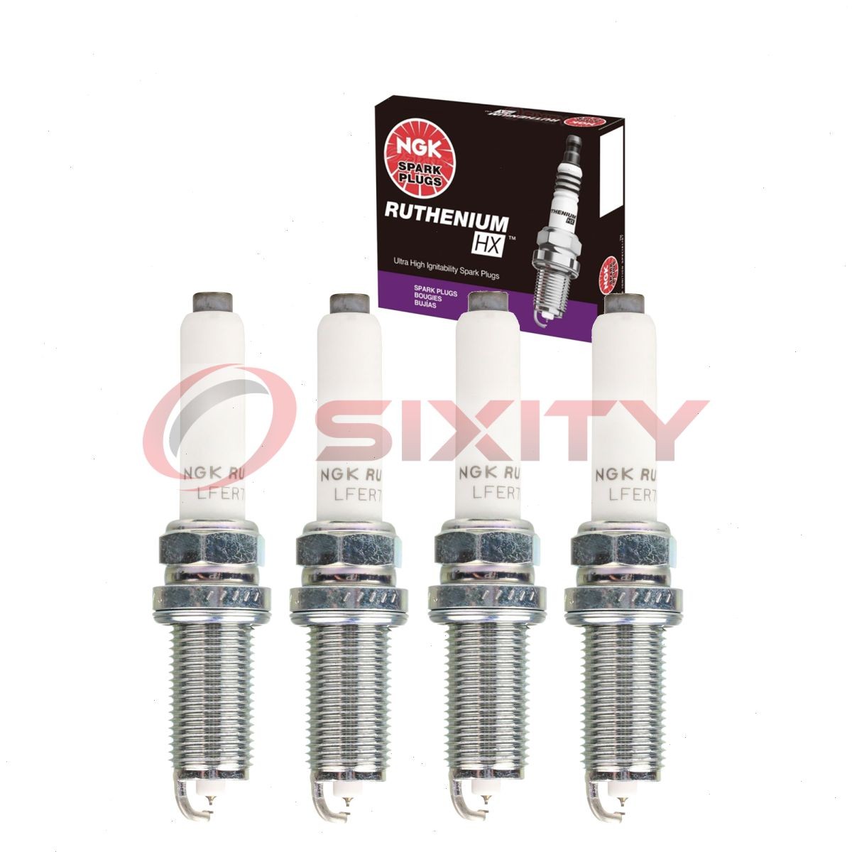 4 pc NGK 95125 LFER7BHX Ruthenium HX Spark Plugs for Ignition Wire Secondary gm