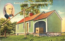 Birthplace of Daniel Webster, FRANKLIN, New Hampshire Linen Postcard - Tichnor